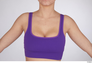 Jessie Clark casual purple short bra top upper body 0001.jpg